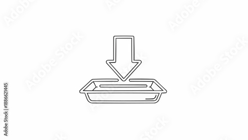 Simple Line Drawing of a Dish.
