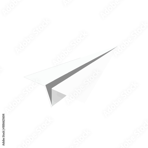 3D paper airplane icon.