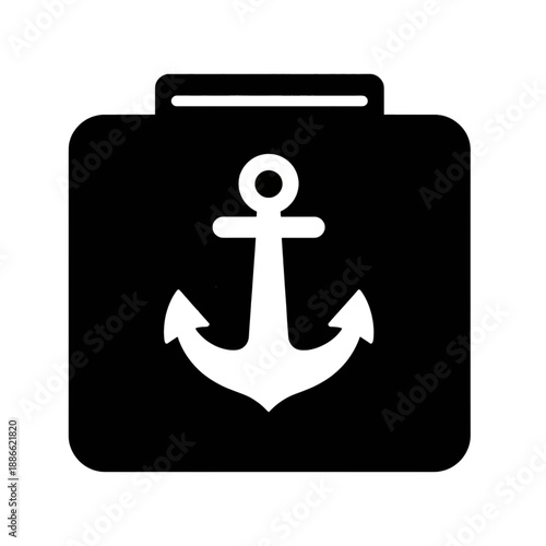 Anchor app icon in line art style.