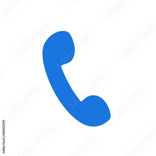 Blue Telephone Receiver Vector Icon