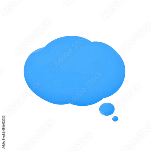 Blue thought bubble icon.