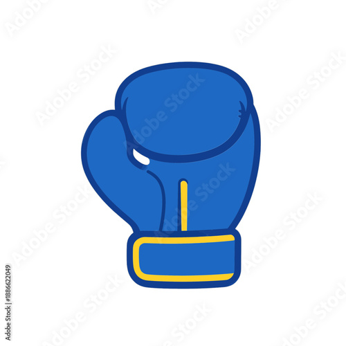 Blue Vector Icon of a Boxing Glove.