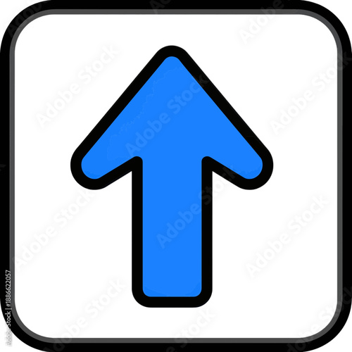 Blue Upward Arrow UI Icon.