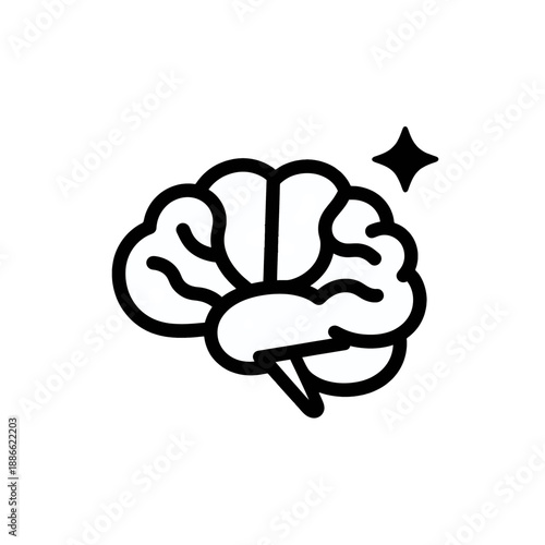 Brain vector icon with creative design.