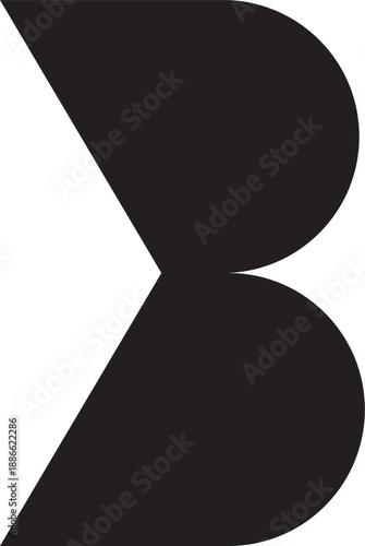 B letter modern logo design icon