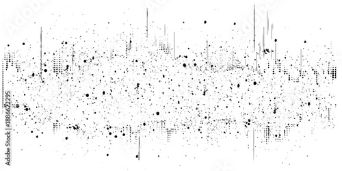 Monochrome abstract splattered background. Subtle halftone vector texture overlay.  Distress illustration place over object to create grunge effect. Vector design.