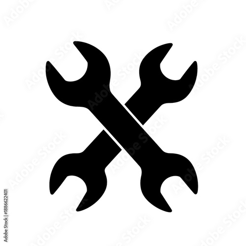 Crossed wrenches line icon symbolizing settings or tools.