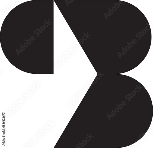 B or BP letter modern logo design icon