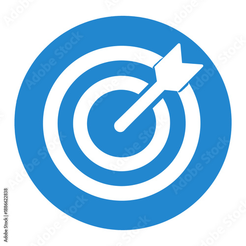 Flat UI icon of target with arrow.