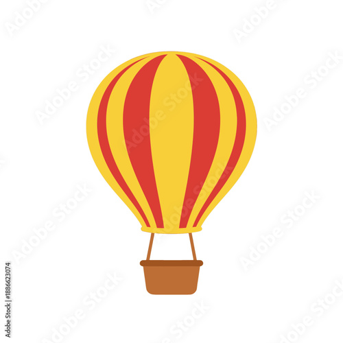 Flat vector icon of a hot air balloon.