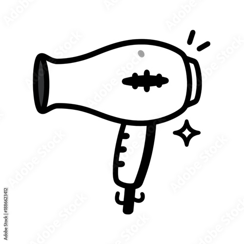 Hair dryer line icon with adjustable settings.