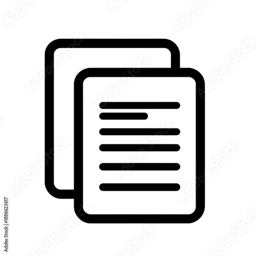 Line icon of a document with text lines.
