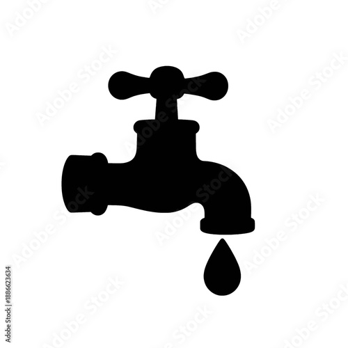 Line icon of a dripping faucet.