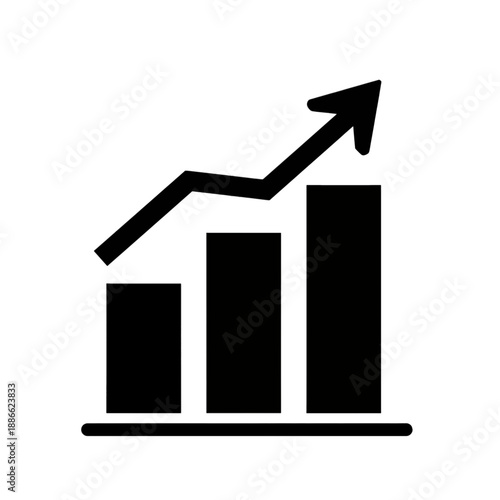 Line icon showing upward trending bar graph.
