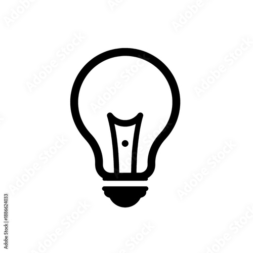 Minimal line icon of a light bulb.