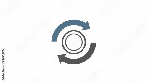 Circular arrows around a circle.