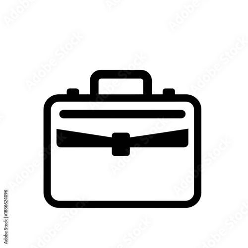 Minimalist business briefcase line icon.