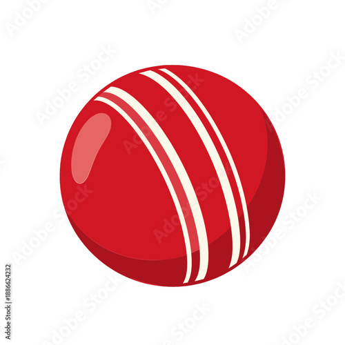 Red cricket ball 3d icon.