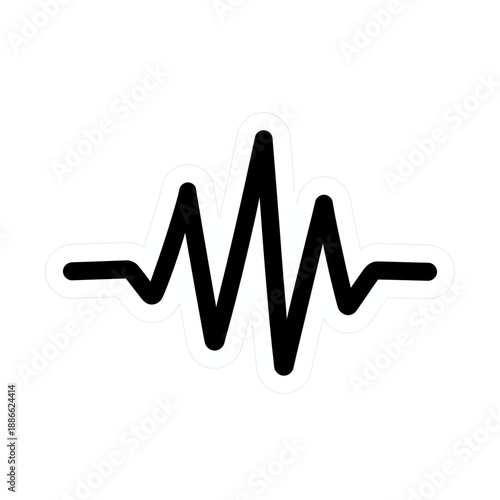 Sound wave vector icon symbolizing audio or music.