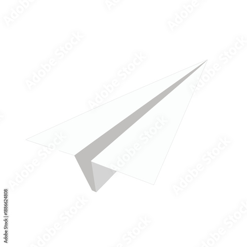 White Paper Airplane 3D Icon.