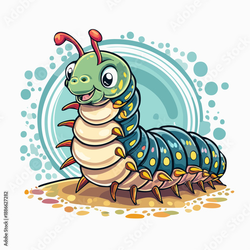 Raupe - Cartoon Comic Stil