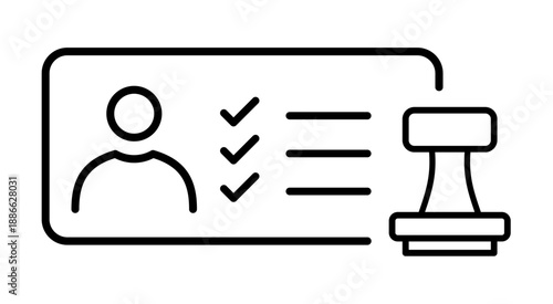 Approved document icon. Job application form symbol