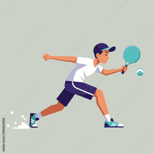 vector illustration of a tennis player