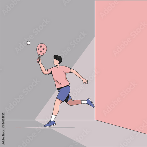 Padel player in action