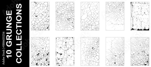 Grunge texture set. Concrete texture. Cement overlay black and white texture. 