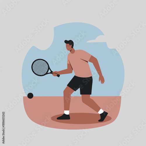 tennis player vector illustration