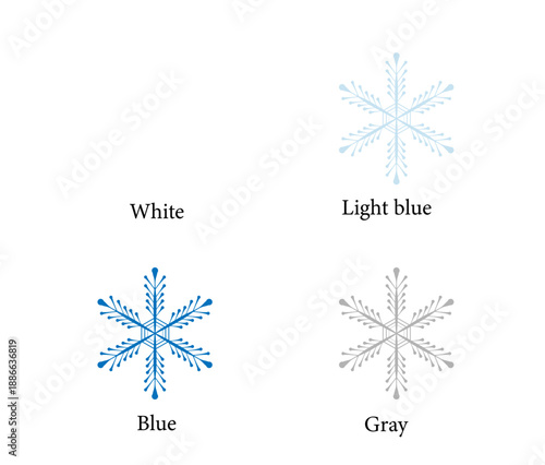 冬のイラスト素材　雪の結晶のセット　No.27