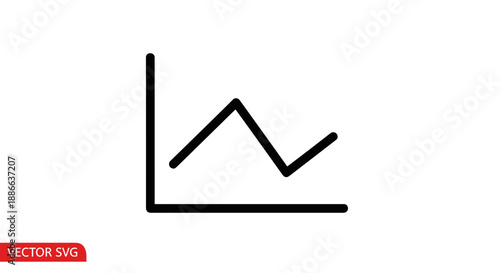Simple Line Graph Icon Representing Data Trends.
