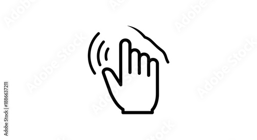 Simple Line Icon of a Hand Tapping or Clicking.
