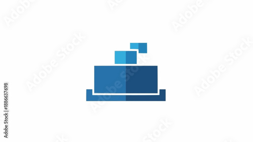 Blue boxes stacked on top each.