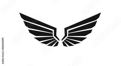 Stylized Black Wings Graphic Design.