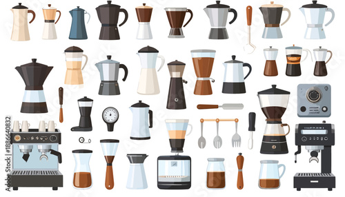 Collection of Coffee Makers and Accessories.