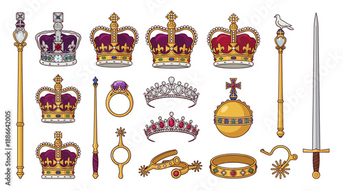 Royal Regalia Jewels and Symbols of Monarchy.