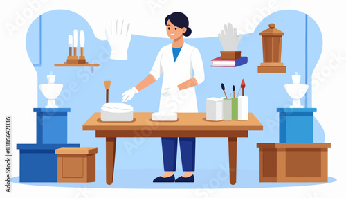 Scientist Conducting Experiment in Laboratory Setting.