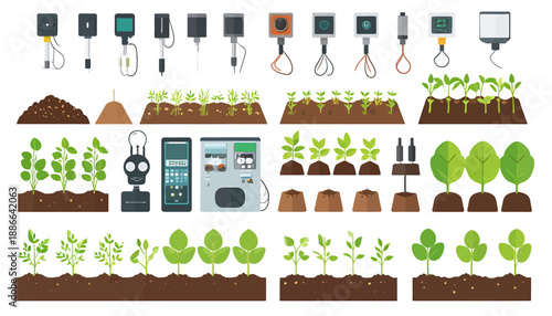 Seedling Growth Stages with Hydroponic Systems.