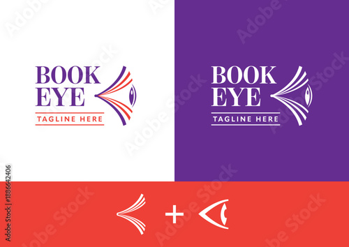 Book Eye Logo Innovative Visual Identity for Reading and Vision Services