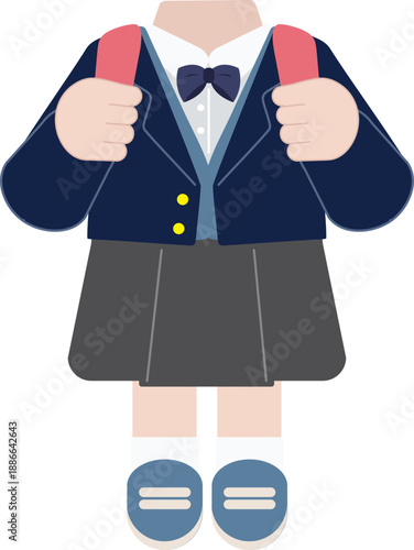 교복을 입은 등교하는 학생