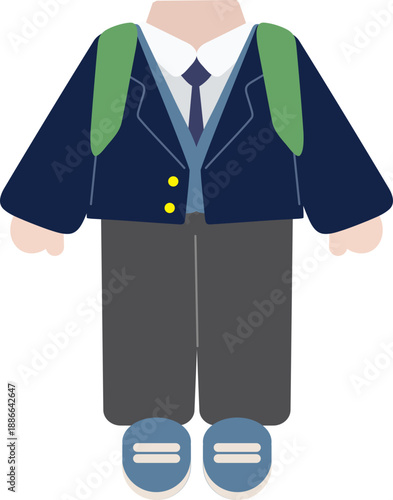 교복을 입은 등교하는 학생