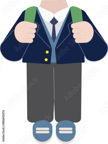 교복을 입은 등교하는 학생