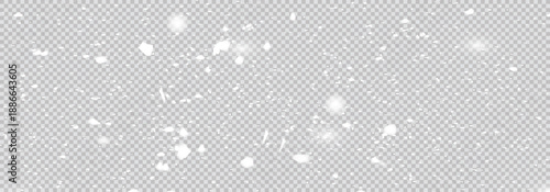 Blured snow overlay effect on the black background. Snowfall for use as a foreground on a winter photo.