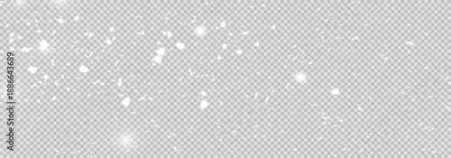 Snow falling background. Powder PNG. Magic bokeh shines with white dust. Small realistic glare on a transparent Png background. Design element for cards, invitations, backgrounds, screensavers.