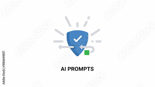 Blue shield with check mark icon.