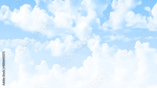 Background with clouds on blue sky. Vector background.
