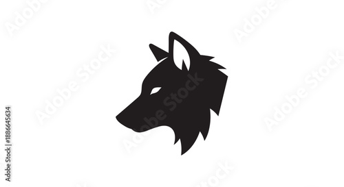 Stylized Silhouette of a Fierce Wolf Head Profile.