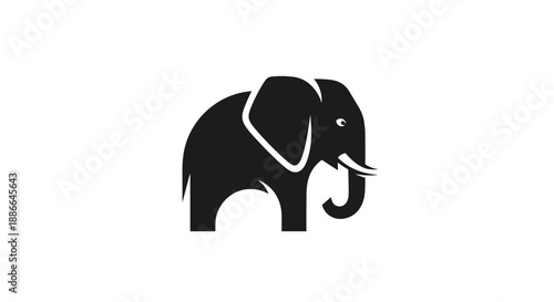 Stylized Silhouette of an African Elephant 1.