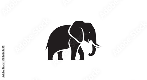 Stylized Silhouette of an African Elephant.